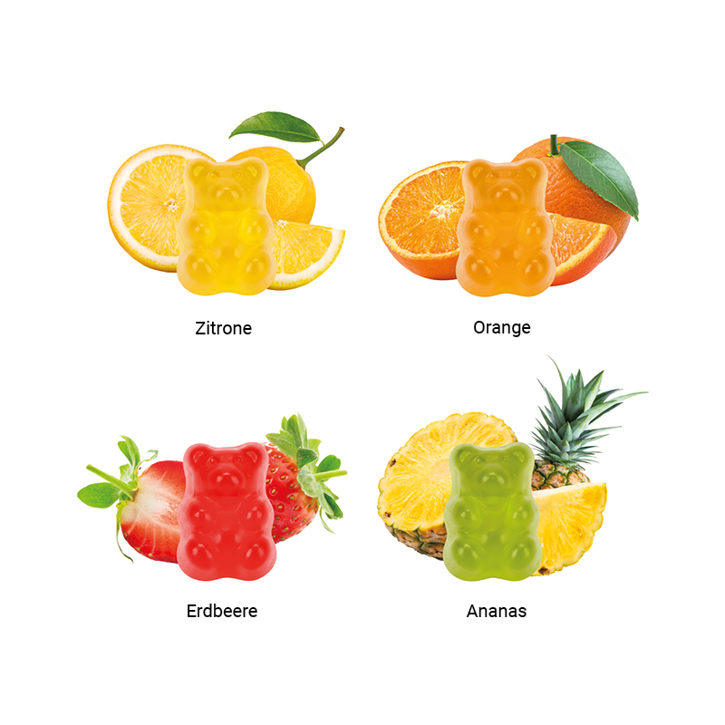 Minitüte 15 g, Folie weiß, Trolli Fruchtgummibären, 30 % Fruchtsaftqualität