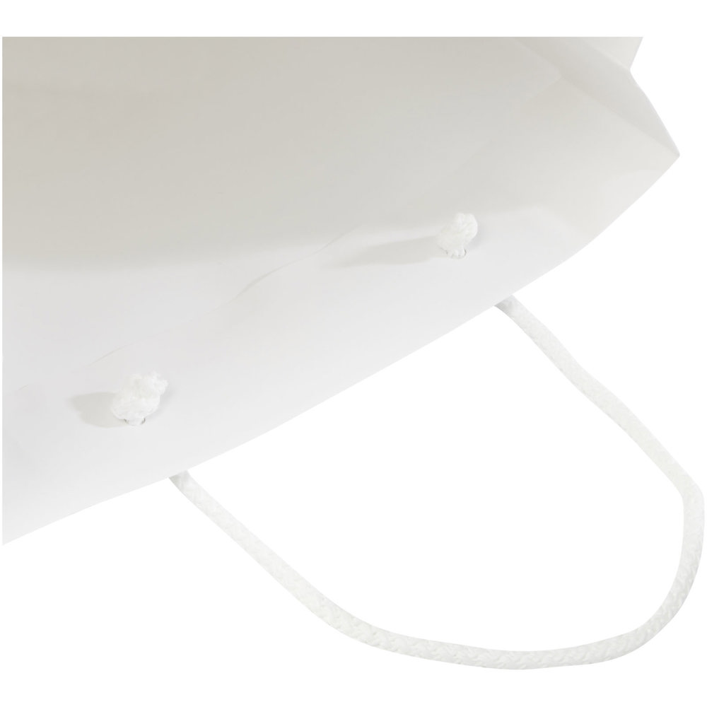 Handgefertigte 170 g/m² Integra-Papiertüte mit Kunststoff Kordelgriffen – 24 × 9 × 36 cm