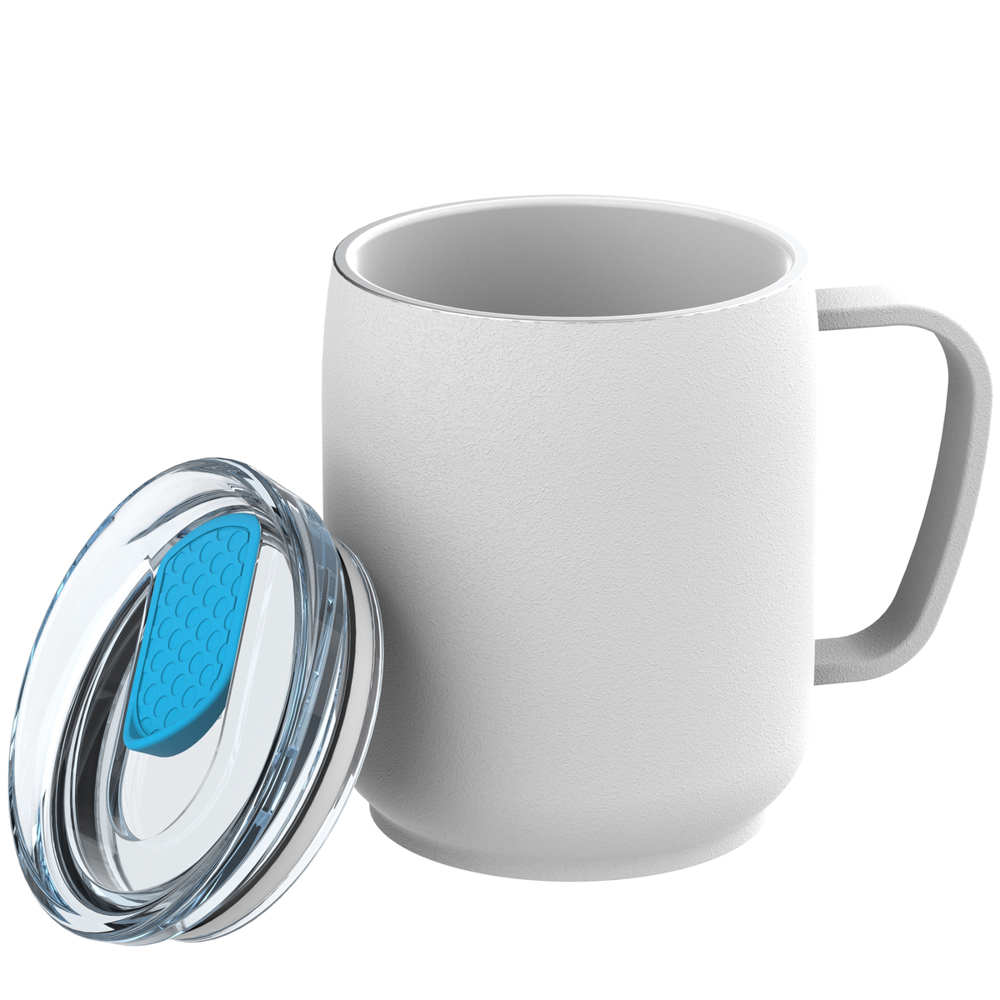 Thermobecher RETUMBLER-myNIZZA CERAMIC - cyan, weiß, transparent