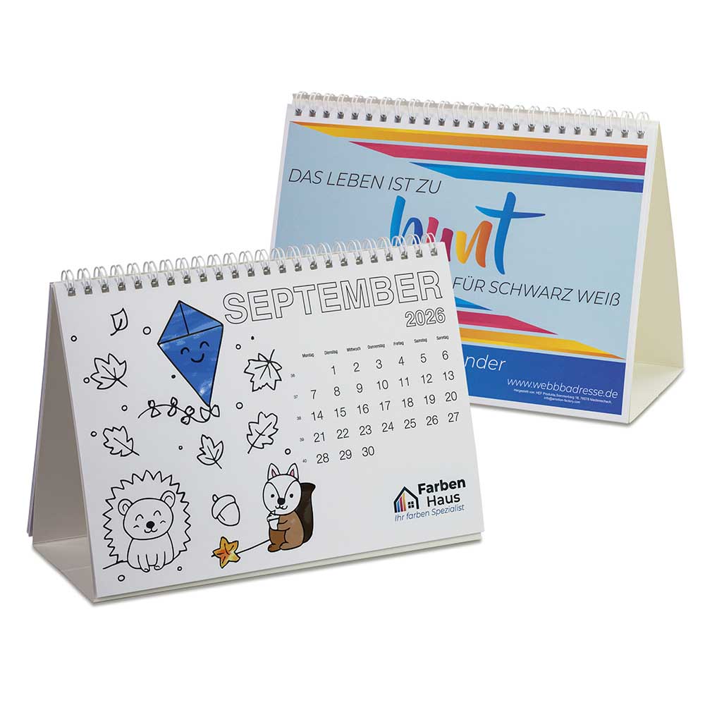 Ausmal-Tischkalender - Individuell