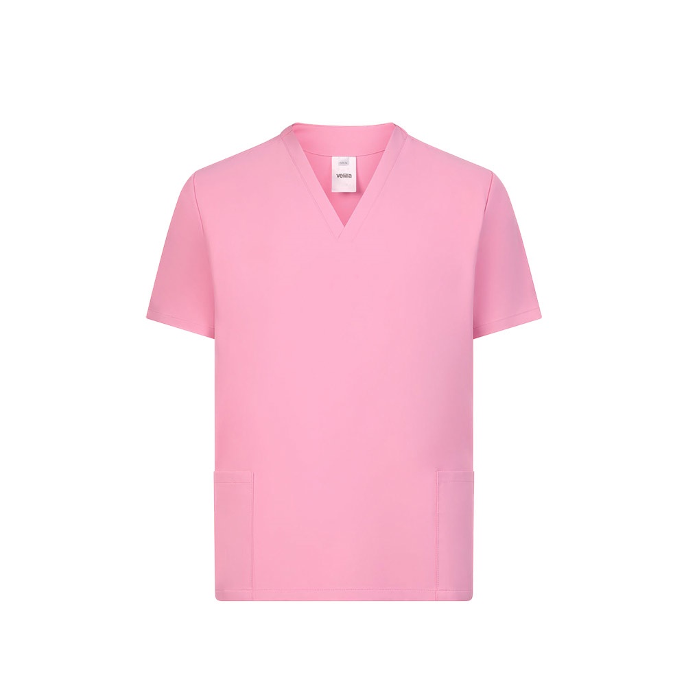 VL FLORA. Kurzarm-Tunika (140 g/m²), aus 100 % Mikrofaser - rosa