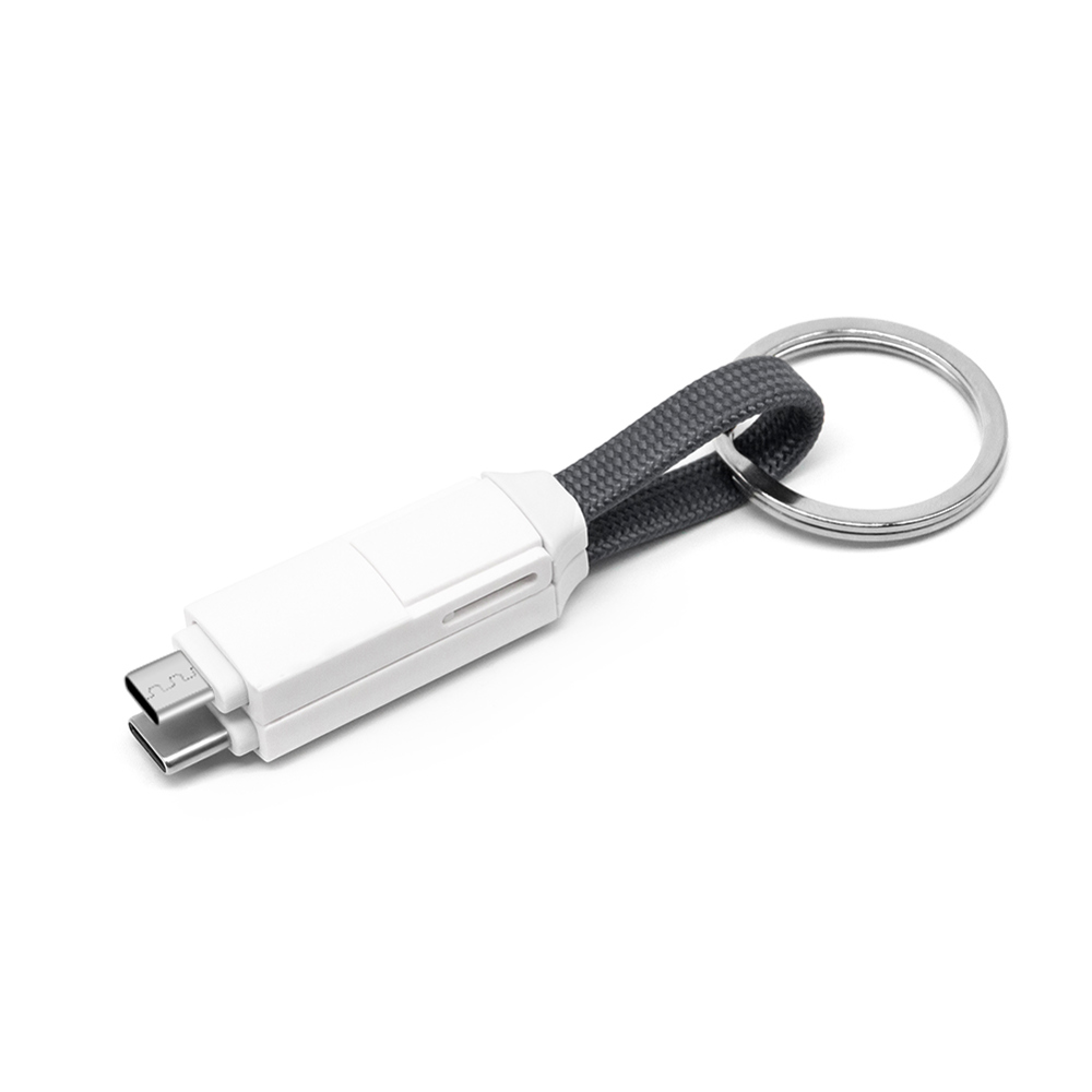 2 in 1 Magnetisches Schlüsselanhänger Ladekabel - Grau