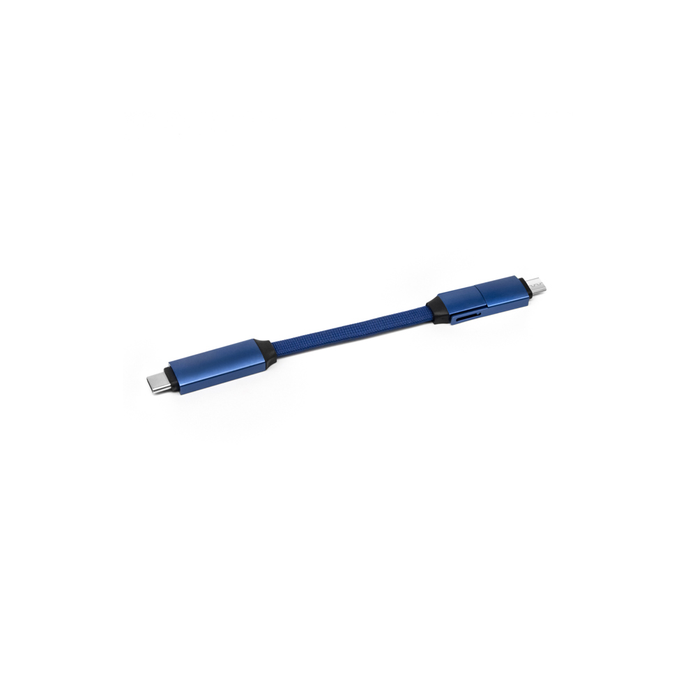 2 in 1 Alu Magnetisches Schlüsselanhänger Ladekabel - Blau