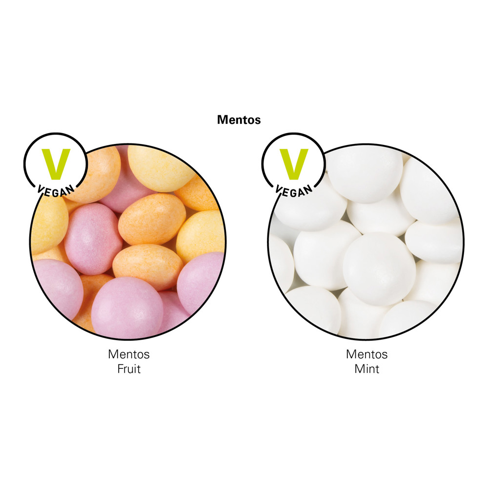 Minitüte, 8 g, recyclingfähiges PapierPlus weiß, Mentos Kaudragee Mint