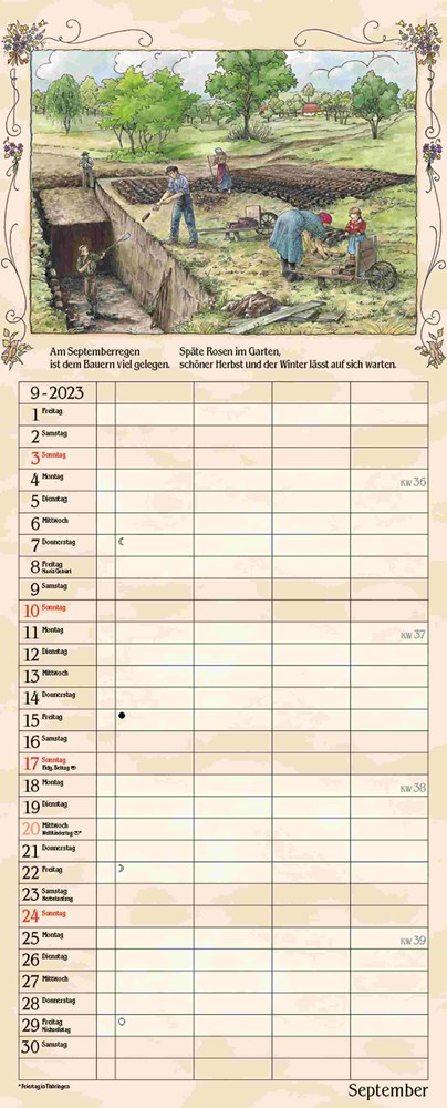 Bauernkalender für die Familie