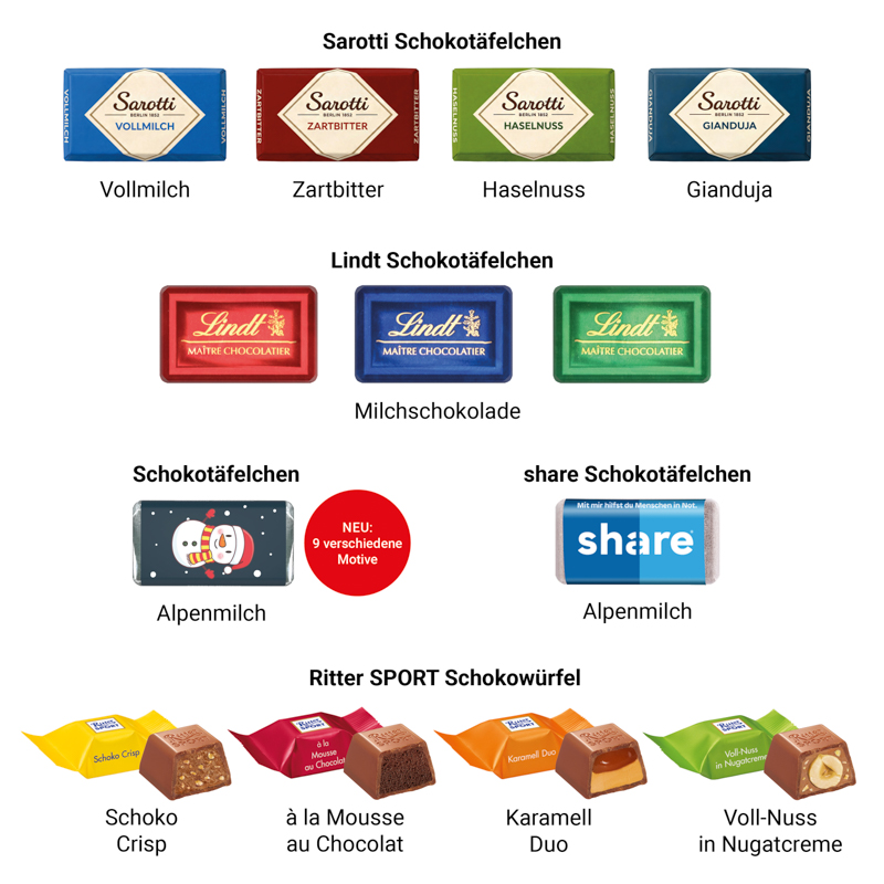 Adventskalender LKW, Alpenmilch-Schokotäfelchen