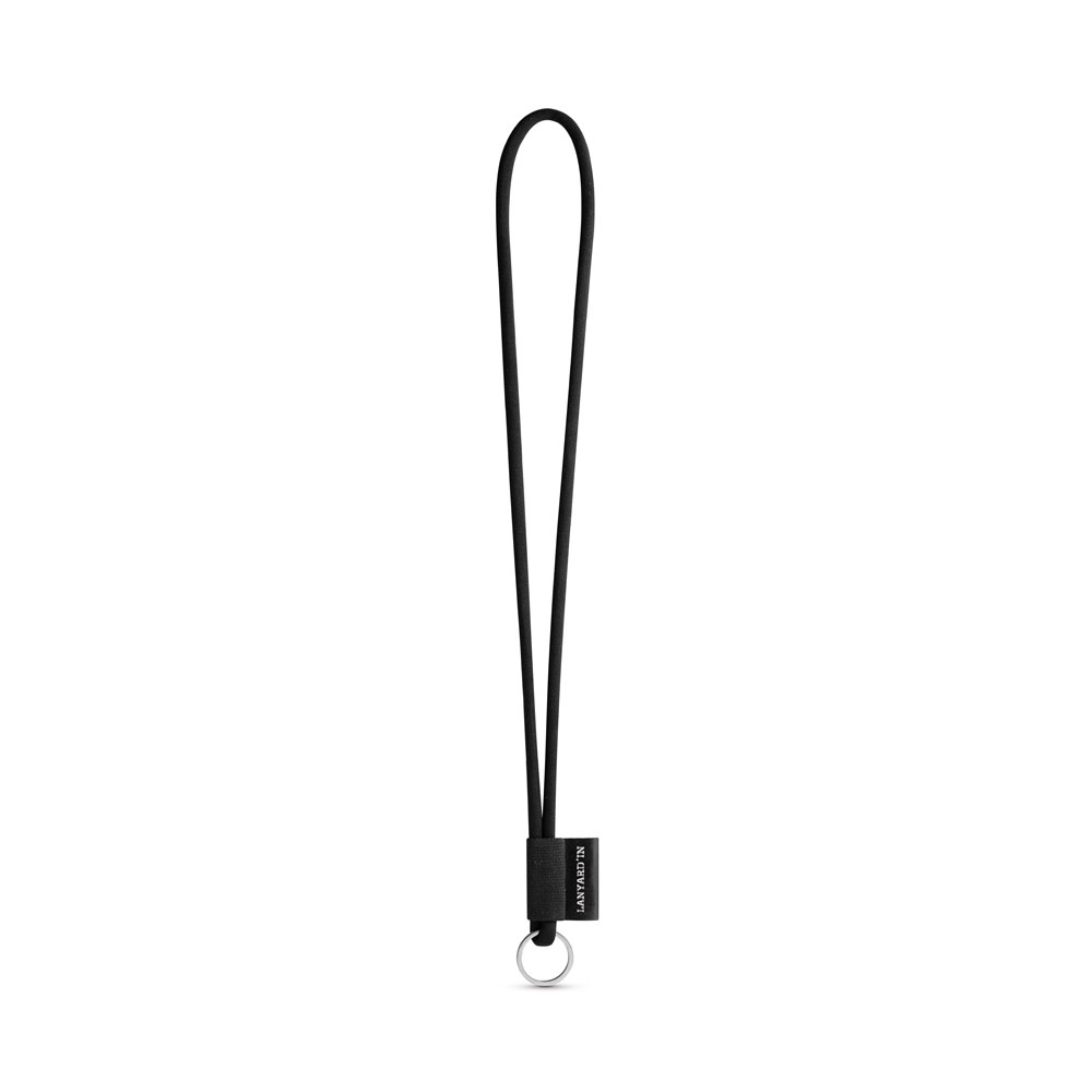 75093. SET Lanyard TUBE Lang (Ø 7 mm) mit Ring Ø 32 mm - 300 - Schwarz