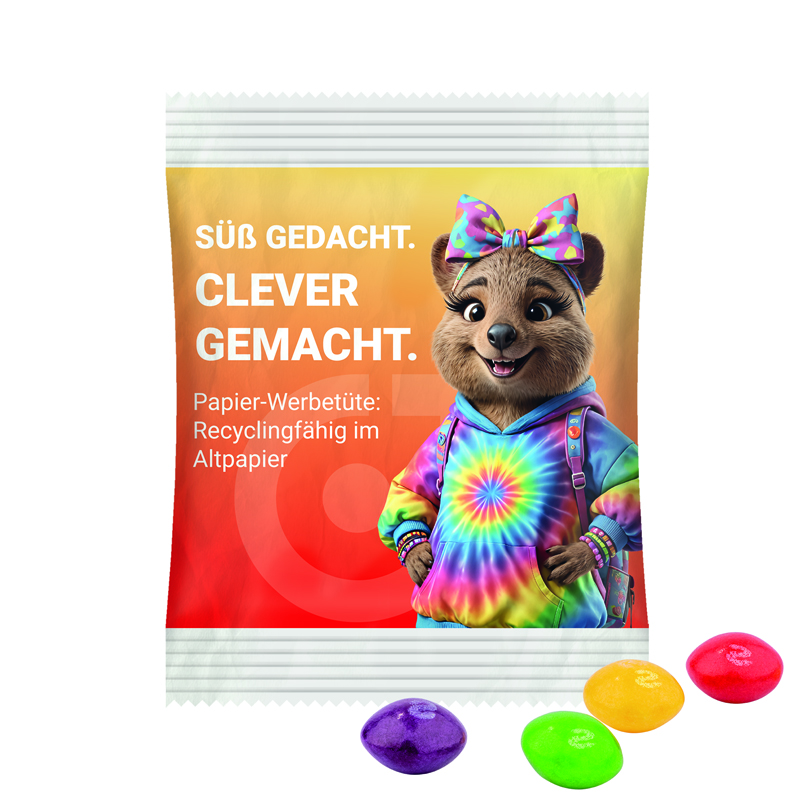 Minitüte 10 g, recyclingfähiges PapierPlus, Skittles Fruits Kaubonbons