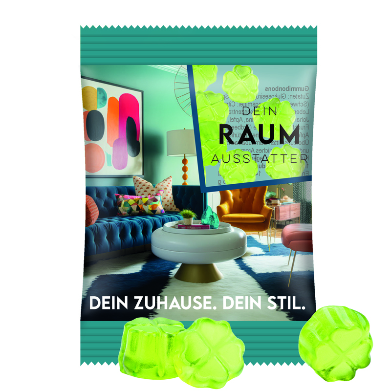 Minitüte 15 g, recyclingfähiges PapierPlus Pro weiß, Trolli Fruchtgummi Sterne - Transparent