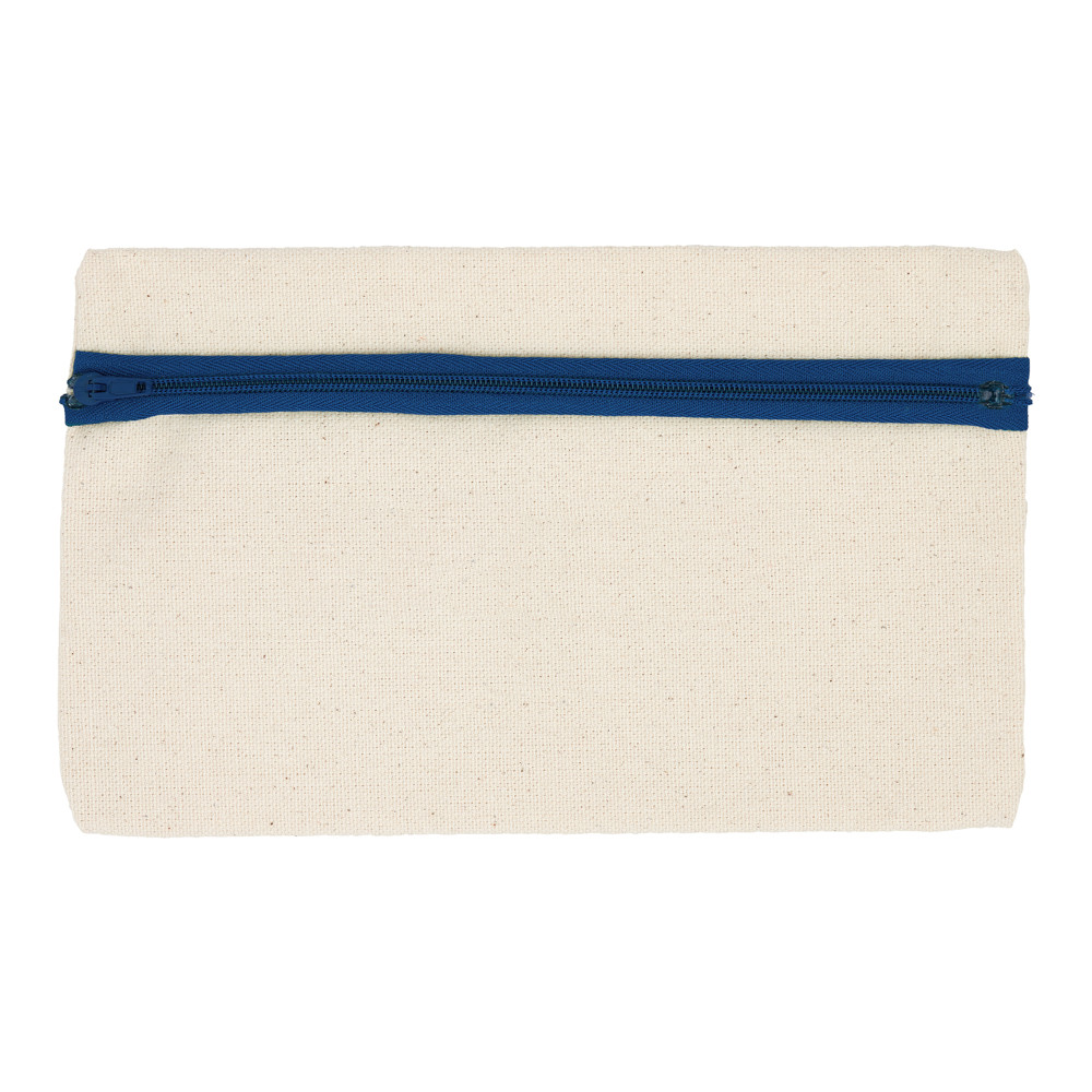 Baumwoll-Federmäppchen – 280 g/m² Bio-Baumwolle - Natur/Blau